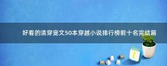 好看的清穿寵文50本 穿越小說(shuō)排行榜前十名完結(jié)篇