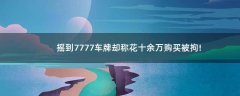 搖到7777車牌卻稱花十余萬購買被拘!