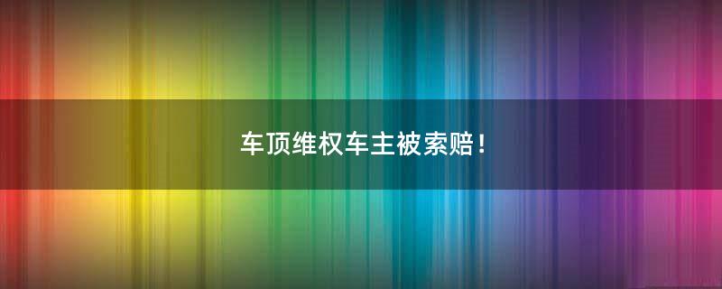 車頂維權(quán)車主被索賠！