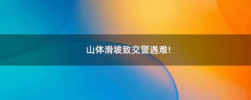山體滑坡致交警遇難!