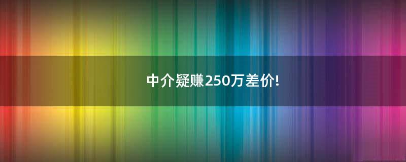 中介疑賺250萬差價!