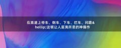 在高速上停車(chē)、倒車(chē)、下車(chē)、攔車(chē)、問(wèn)路…這頓讓人匪夷所思的神操作