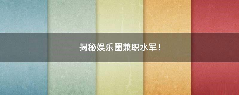 揭秘娛樂圈..水軍！