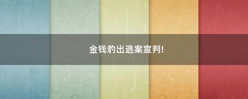 金錢豹出逃案宣判!