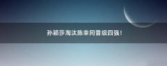 孫穎莎淘汰陳幸同晉級四強！