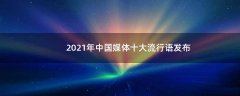 2021年中國媒體十大流行語發(fā)布