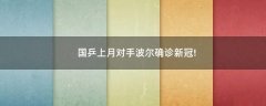 國(guó)乒上月對(duì)手波爾確診新冠!