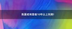 陳露或?qū)⒚媾R10年以上刑期!