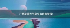 廣西發(fā)重大氣象災(zāi)害防御警報(bào)!