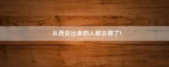 從西安出來的人都去哪了!